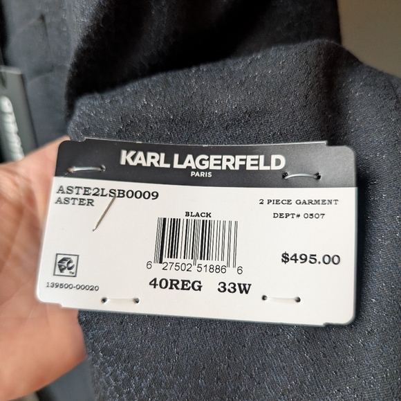 Nwt Karl Lagerfeld Black Tuxedo Set with Classic Tailoring - Picture 4 of 4